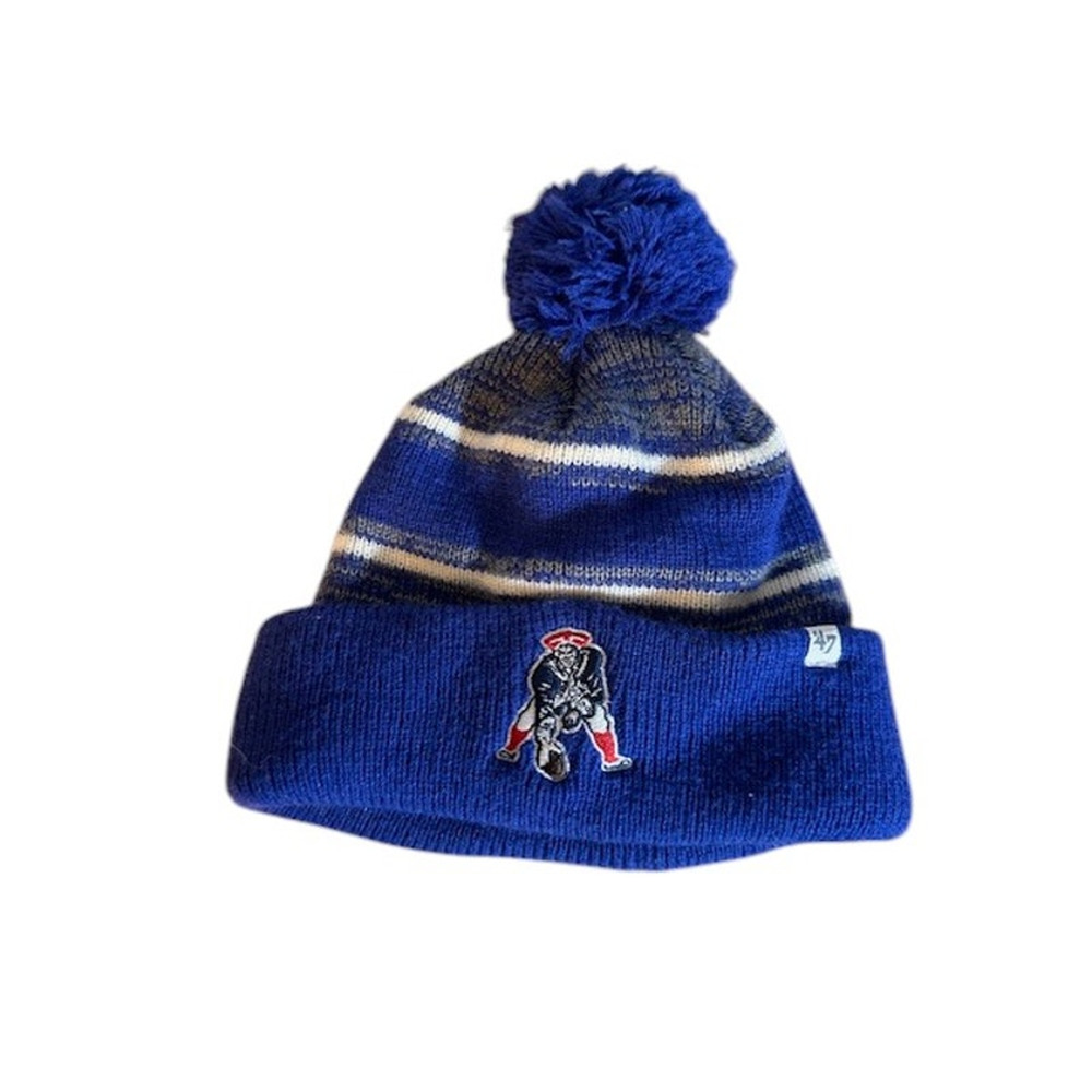 ’47 Brand Men’s New England Patriots Blue Pom Pom Knit Beanie Football Hat